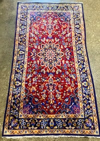 Persian Kashmar Hand-Knotted Wool Rug (COA)