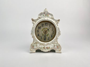 Early 20th Century Wm. L. Gilbert Porcelain Mantel Clock
