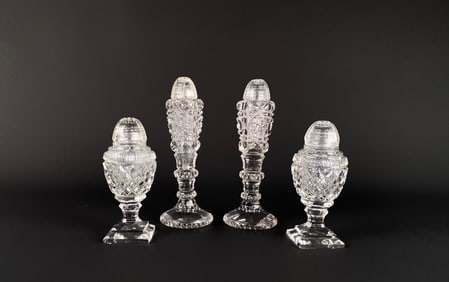 Four Pressed Glass Salt and Pepper Shakers