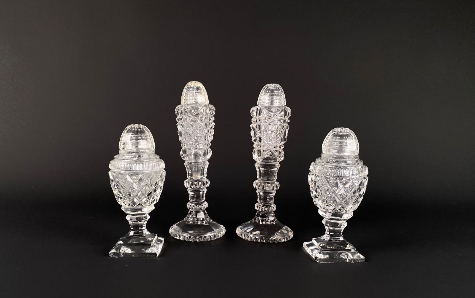 Four Pressed Glass Salt and Pepper Shakers (1 of 6)
