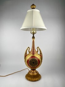 Gilt and Enamel Orientalist Revival Table Lamp, Mid-20th Century