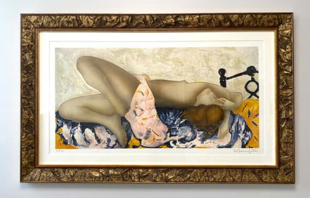 Reclining Nude Lithograph, 1992 Signed by Alain Bonnefoit (49/130)