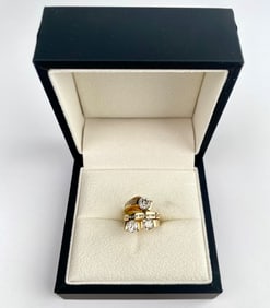 14K Gold Ring with Diamonds & Documentation