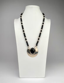Sterling Silver & Black Onyx Pendant Necklace