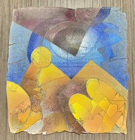 ‘Summer Evening Series’, 1987, Mixed Media on Plaster Tile by H.R. Barnhardt