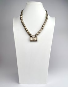 Vintage Afghan/Kuchi Tribal Silver Alloy Prayer Box Necklace
