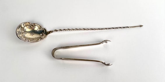 Pair of Sterling Silver Tea Accessories (Spoon & Tongs)