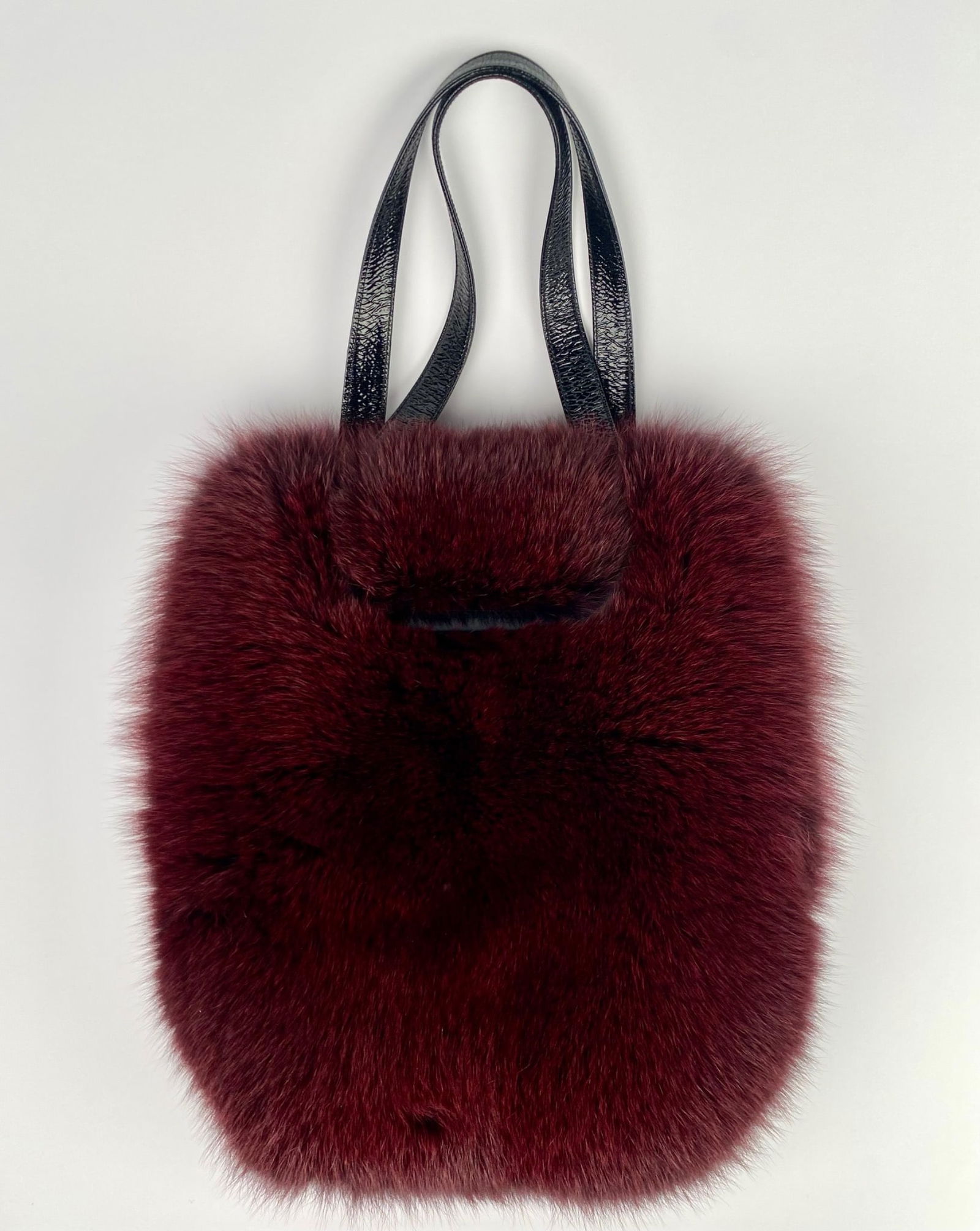 Barry Kieselstein-Cord Burgundy Fur & Leather Tote Bag (1 of 6)