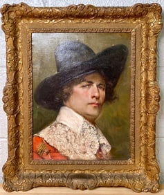 Alex De Andreis ‘Cavalier’, Oil on Canvas, Framed