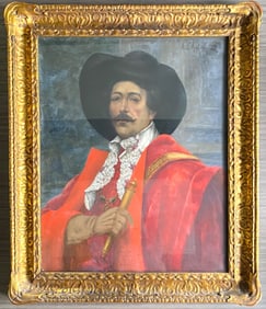 Alexis D’Ambrossi ‘The Cavalier,’ Oil on Canvas, Framed under Glass