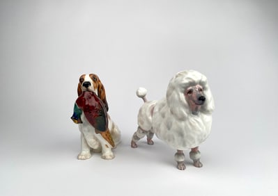 Royal Doulton Porcelain Figures of Poodle & Spaniel
