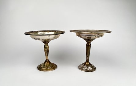 Pair of Gorham & Hamilton Sterling Silver Weighted Compotes