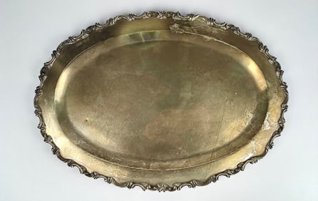 Mexican Sterling Silver Oval Serving Tray