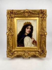 Herbert Gustave Schmalz ‘Nita’ Oil on Panel, Signed and Dated 1900, in Ornate Gilt Frame