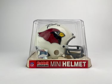 Riddell Arizona Cardinals Mini Football Helmet, Signed by Jake Plummer