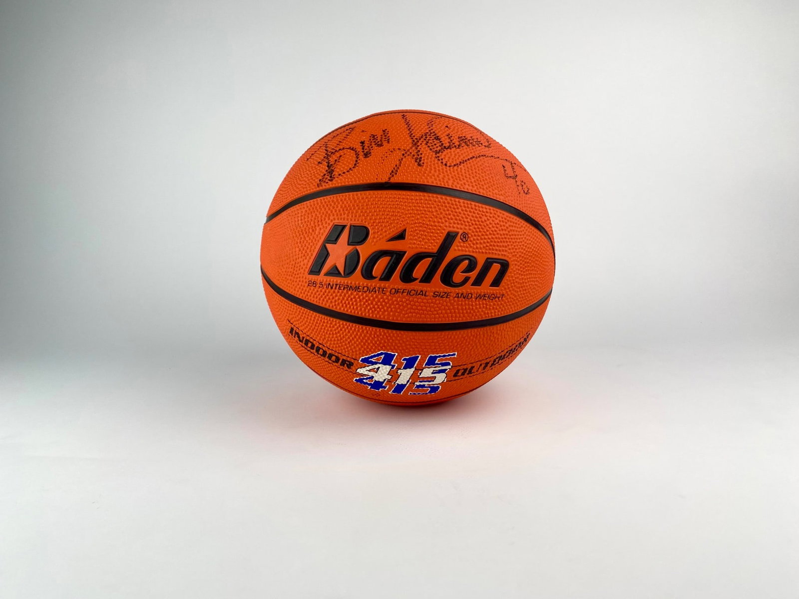 Bill Laimbeer Signed Baden 28.5 Basketball: Bade 28.5 intermediate-size basketball signed by former Detroit Pistons center Bill Laimbeer, with his jersey number "40" inscribed beside the signature. Laimbeer was a key member of the "Bad Boys" Pi