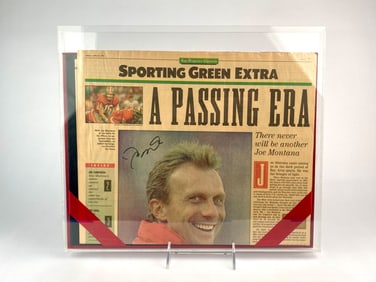 Joe Montana Signed “A Passing Era?? Newspaper Cover (1993)