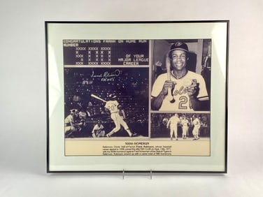 Signed Frank Robinson 500th Home Run Commemorative Framed Photograph