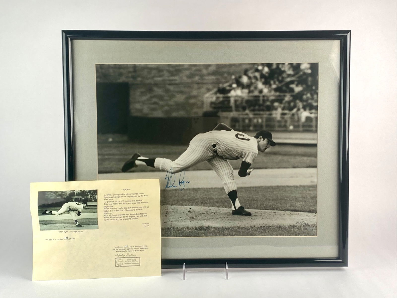 Nolan Ryan Signed Rookie Era Framed Photograph (COA) (1 of 8)