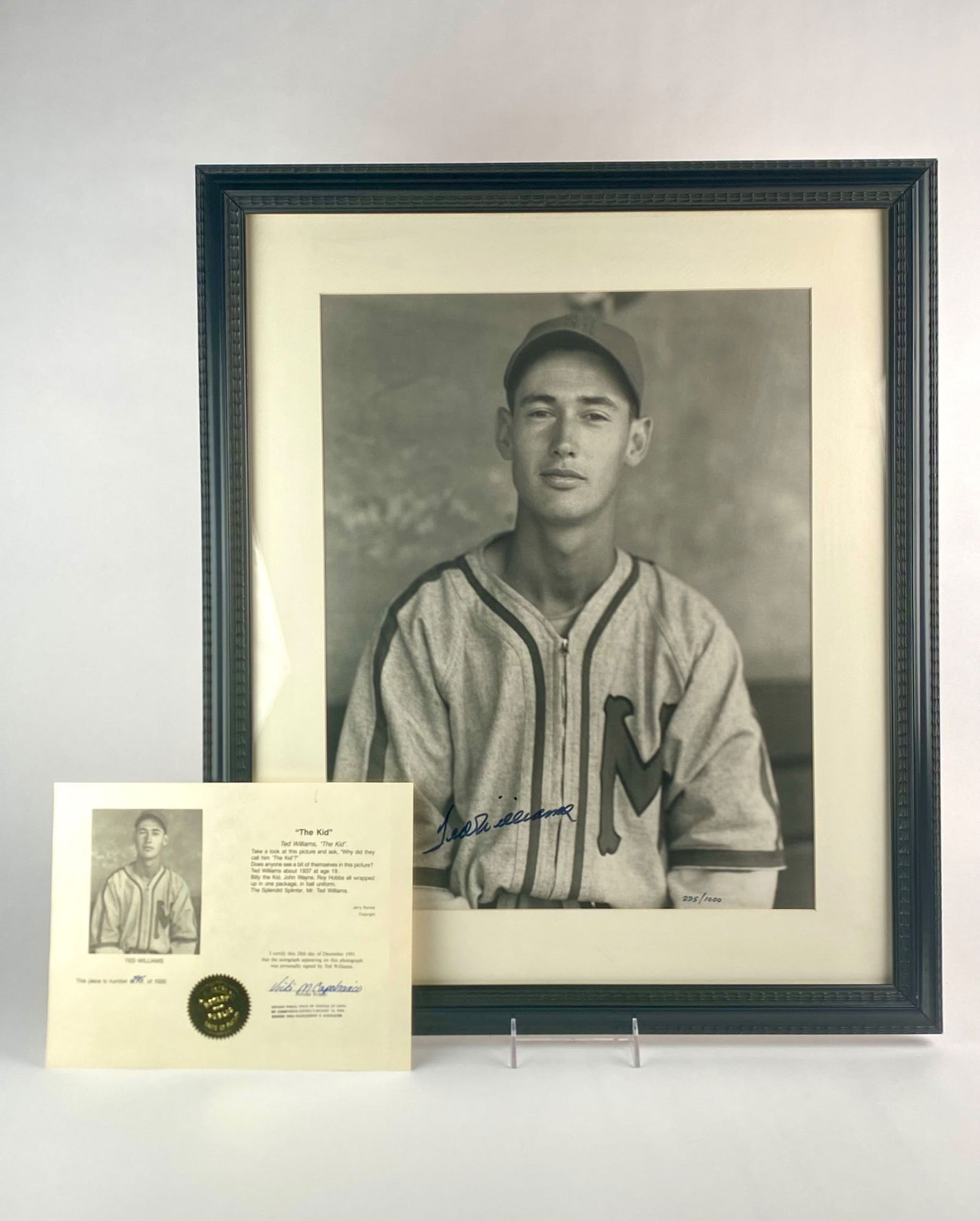 Ted Williams “The Kid?? Autographed Limited Edition Photograph (COA) (1 of 7)