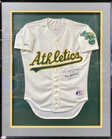 Framed Oakland Athletics Jersey Signed by Reggie Jackson
