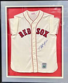 Framed Mitchell & Ness Boston Red Sox Jersey Signed by Carl Yastrzemski