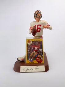 Joe Montana Salvino Signed Figurine with Trading Card