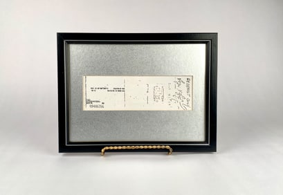 Framed Endorsed Check with Black Wooden Frame, $14,000,000 1990