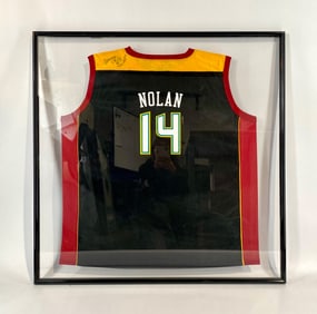 WNBA Detroit Shock #14 Jersey Autographed by Deanna Nolan in Display Case