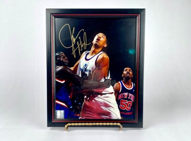 Framed Juwan Howard Signed Washington Bullets Photograph