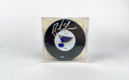 St. Louis Blues NHL Puck Signed by Brent Johnson in Sealed Case