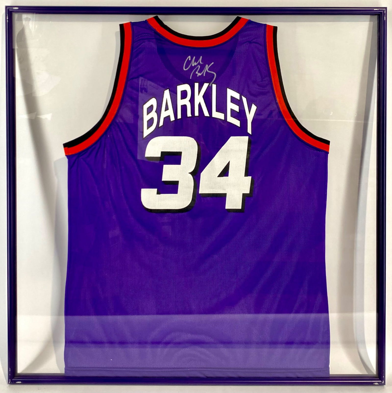Framed Charles Barkley Signed Phoenix Suns Jersey by Champion (1 of 5)