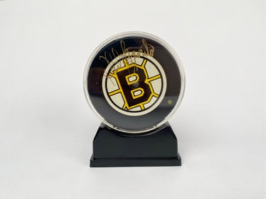 Boston Bruins Hockey Puck Signed by Phil Esposito in Display Case
