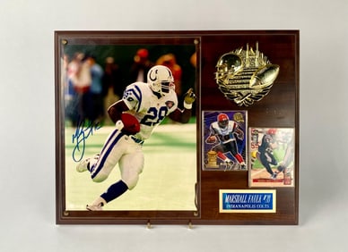 Marshall Faulk Signed Indianapolis Colts Plaque