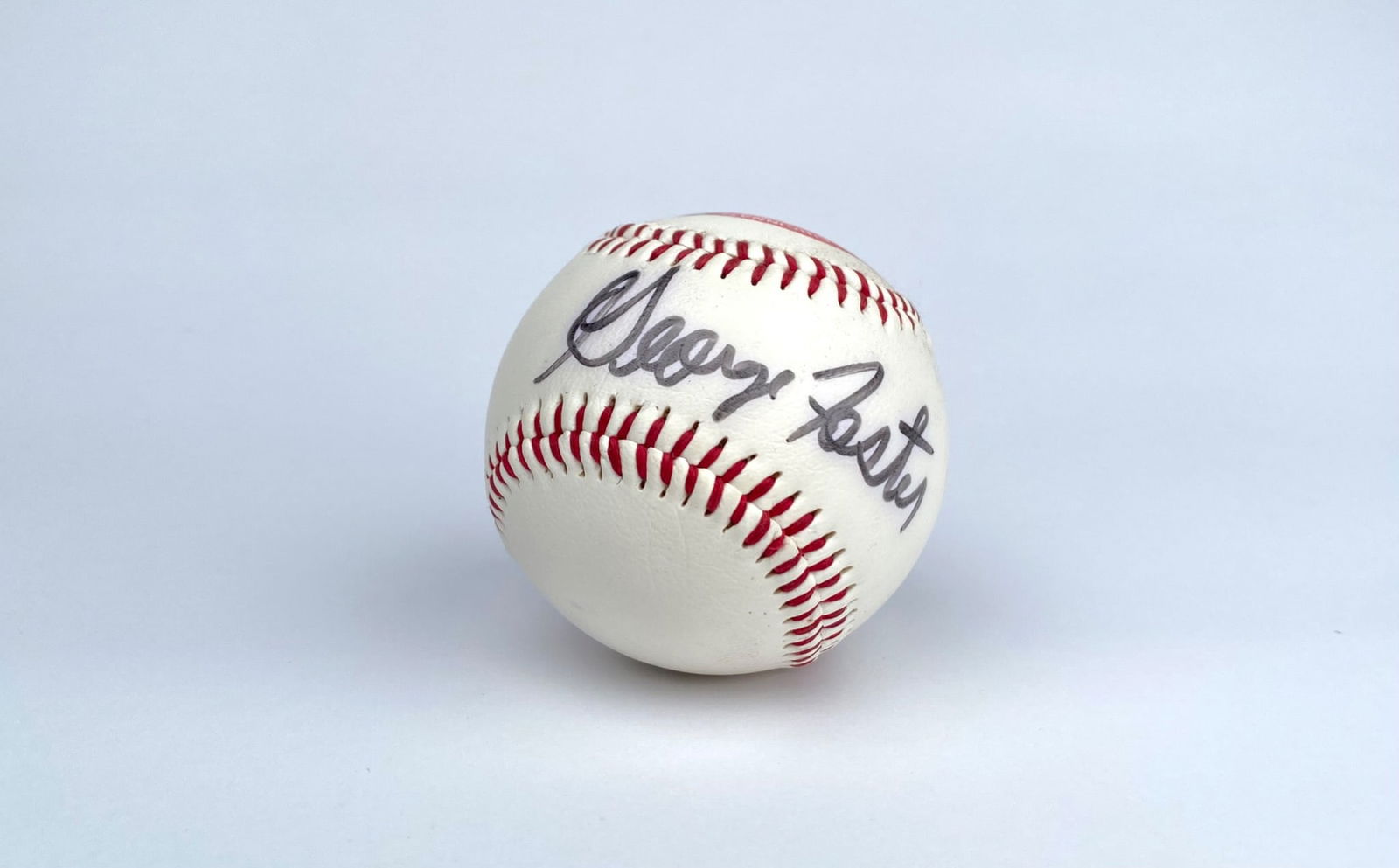 Baseball Signed by George Foster with Cincinnati Reds Logo (1 of 7)