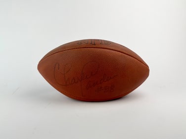 Charlie Sanders Signed NFL Wilson Football