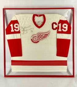 Steve Yzerman Signed Detroit Red Wings Framed Jersey