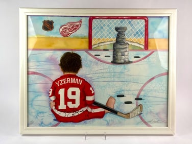 Steve Yzerman Signed Kenneth Gatewood “Stanley Cup Dreams?? Limited Edition Lithograph