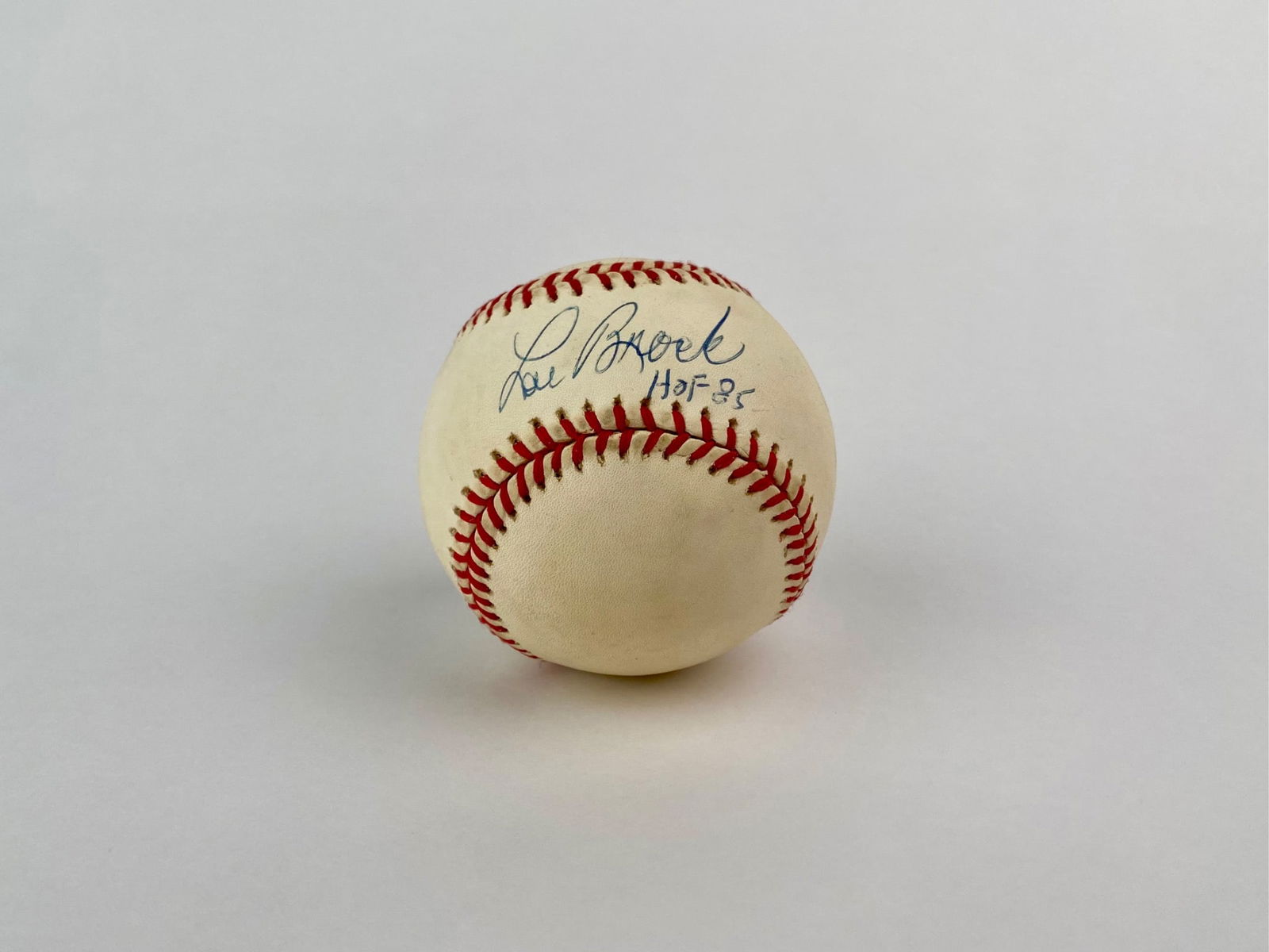 Lou Brock Signed National League Baseball with “HOF 85?? Inscription (1 of 7)