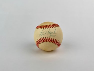 Lou Brock Signed National League Baseball with Inscription “3023