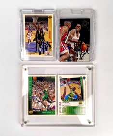 Lot of 3 Signed Trading Cards of Shawn Kemp and Willie Burton