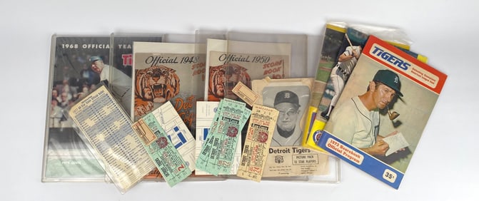 Lot of Vintage Detroit Tigers Ephemera
