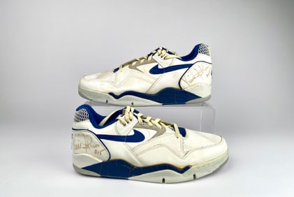 Nike Air Basketball Shoes Signed by Vinnie Johnson