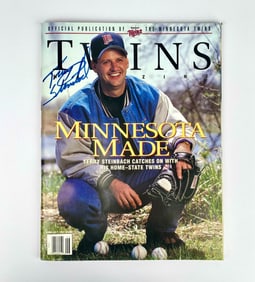 June/July 1997 Minnesota Twins Magazine Signed by Terry Steinbach