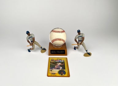 Cecil Fielder Memorabilia Lot with Autographed Baseball