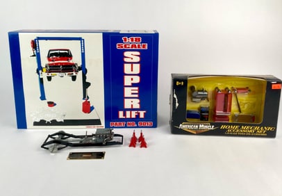 1:18 Scale Garage Accessory Lot with GMP Super Lift, American Muscle Home Mechanic Set & Offenhauser