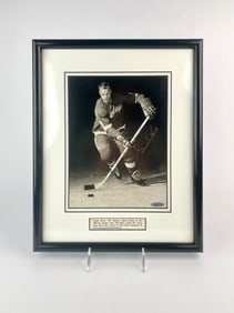 Framed Gordie Howe Signed Red Wings Photo