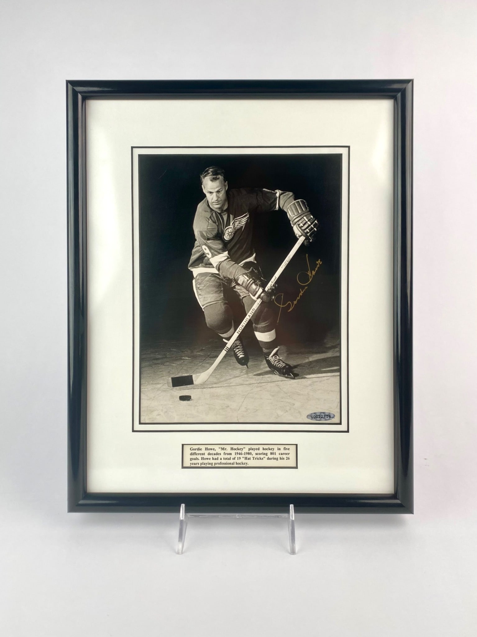 Framed Gordie Howe Signed Red Wings Photo (1 of 8)