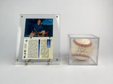 Tim Salmon Signed Baseball and Limited-Edition Card Display