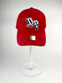 Detroit Pistons Red DP Logo Cap Signed by Mikki Moore